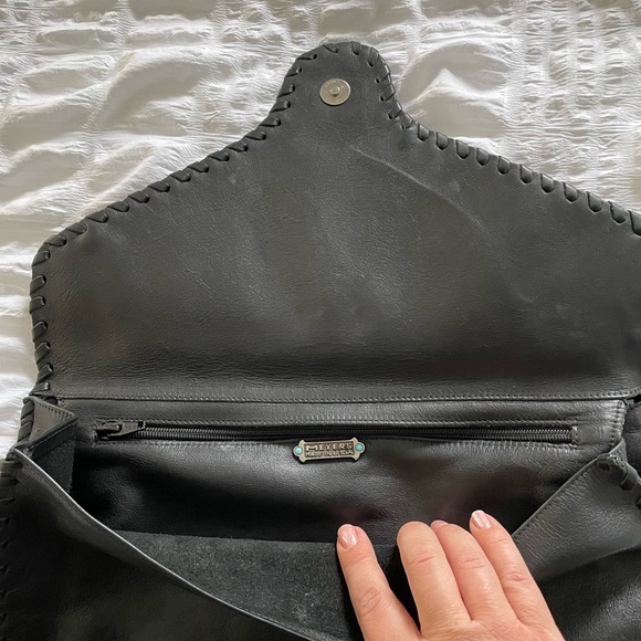 Vintage Meyer Black Clutch with Turquoise clasp - Picture 2 of 3